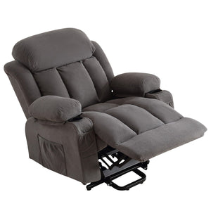HomeRoots 39" Brown Faux Leather Heated Massage Lift Assist Recliner with USB, Zero Gravity Comfort & Convenience 718739