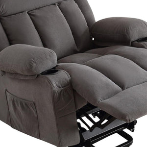 HomeRoots 39" Brown Faux Leather Heated Massage Lift Assist Recliner with USB, Zero Gravity Comfort & Convenience 718739
