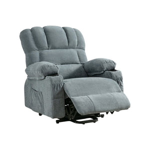 HomeRoots 39" Black Faux Leather Heated Massage Lift Recliner - Zero Gravity Comfort with USB and Storage Options 718742