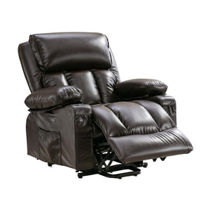 HomeRoots 39" Black Faux Leather Power Lift Recliner with Heated Massage, Zero Gravity Comfort & USB Charge 718744