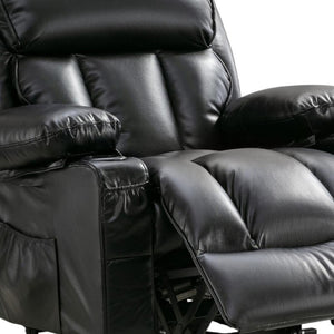 HomeRoots 36" Gray Faux Leather Power Lift Recliner with Heated Massage, Zero Gravity & USB Charging Port 718745