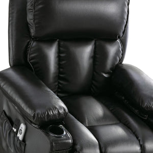 HomeRoots 36" Gray Faux Leather Power Lift Recliner with Heated Massage, Zero Gravity & USB Charging Port 718745