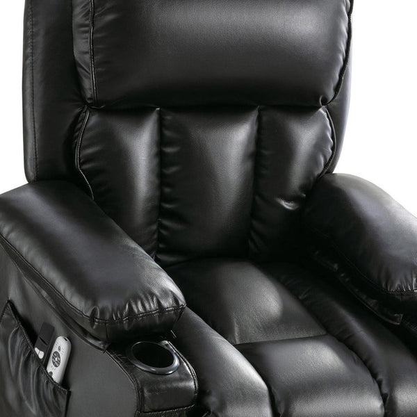 HomeRoots 36" Gray Faux Leather Power Lift Recliner with Heated Massage, Zero Gravity & USB Charging Port 718745