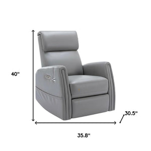 HomeRoots 36" Brown Faux Leather Heated Massage Lift Recliner with USB - Zero Gravity Comfort & Support! 718746