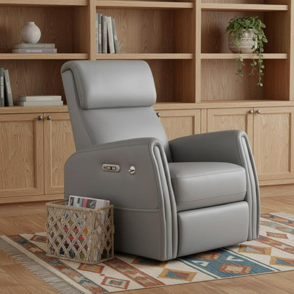 HomeRoots 36" Brown Faux Leather Heated Massage Lift Recliner with USB - Zero Gravity Comfort & Support! 718746