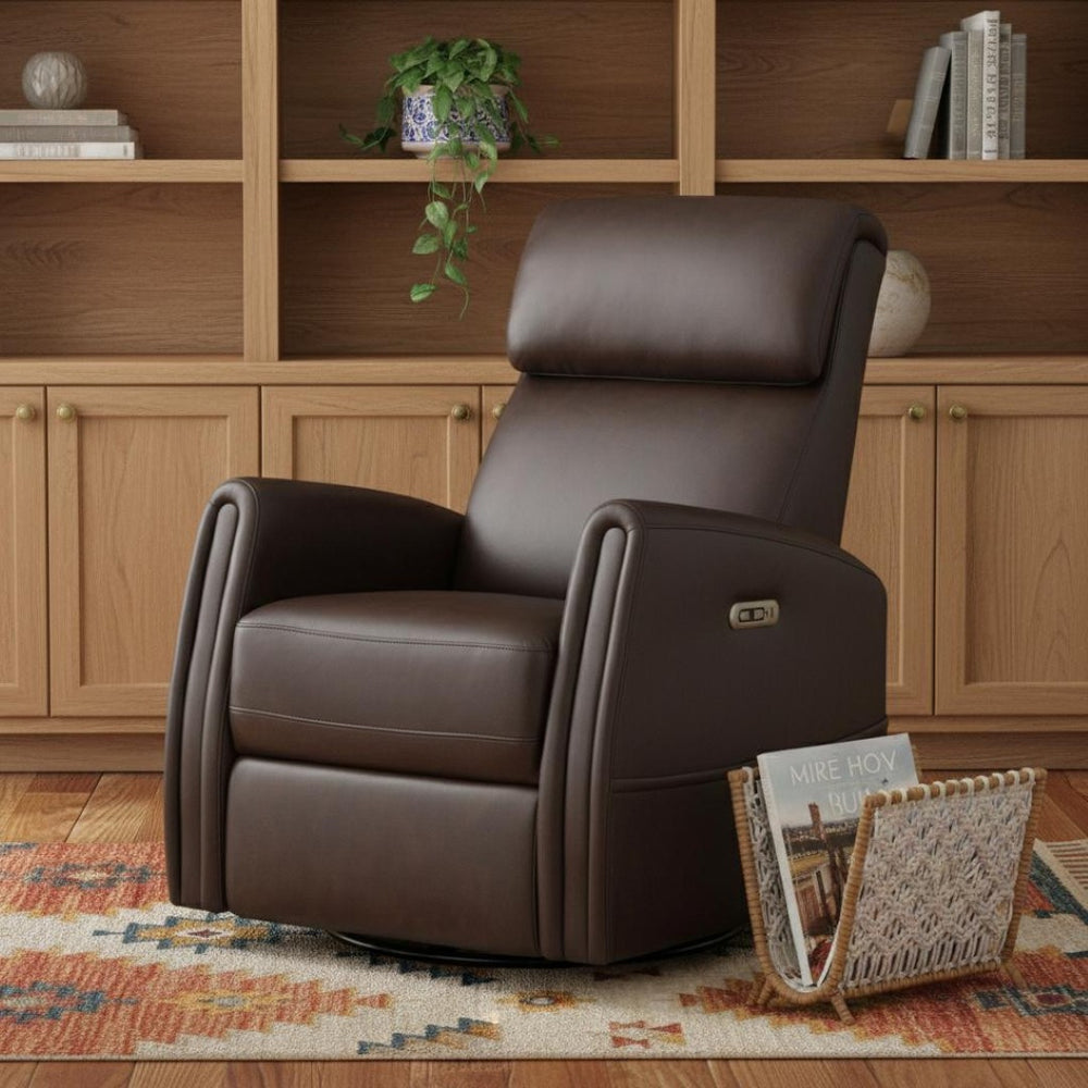 HomeRoots 36" Black Faux Leather Power Lift Recliner with Heated Massage, USB, Zero Gravity & Smart Storage 718747