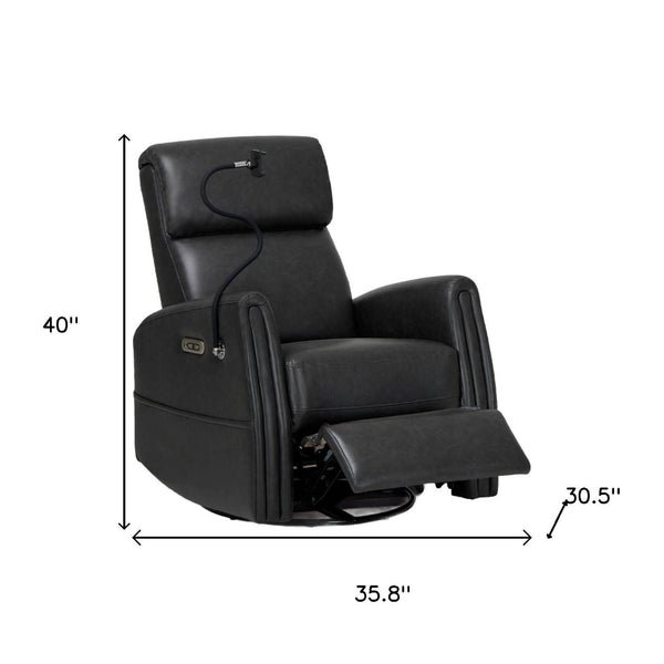 HomeRoots 35" Brown Faux Leather Heated Massage Lift Recliner - Zero Gravity Comfort & USB Charging Convenience 718748