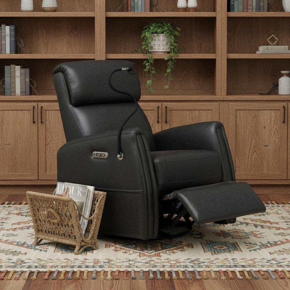 HomeRoots 35" Brown Faux Leather Heated Massage Lift Recliner - Zero Gravity Comfort & USB Charging Convenience 718748