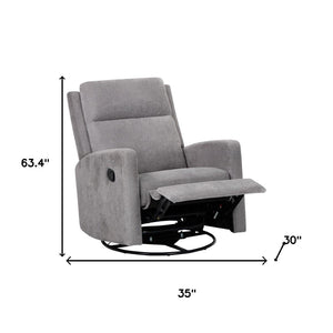 HomeRoots 36" Gray Faux Leather Recliner with USB, Massage & Heat – Perfect for Living Rooms & Cozy Naps! 718750