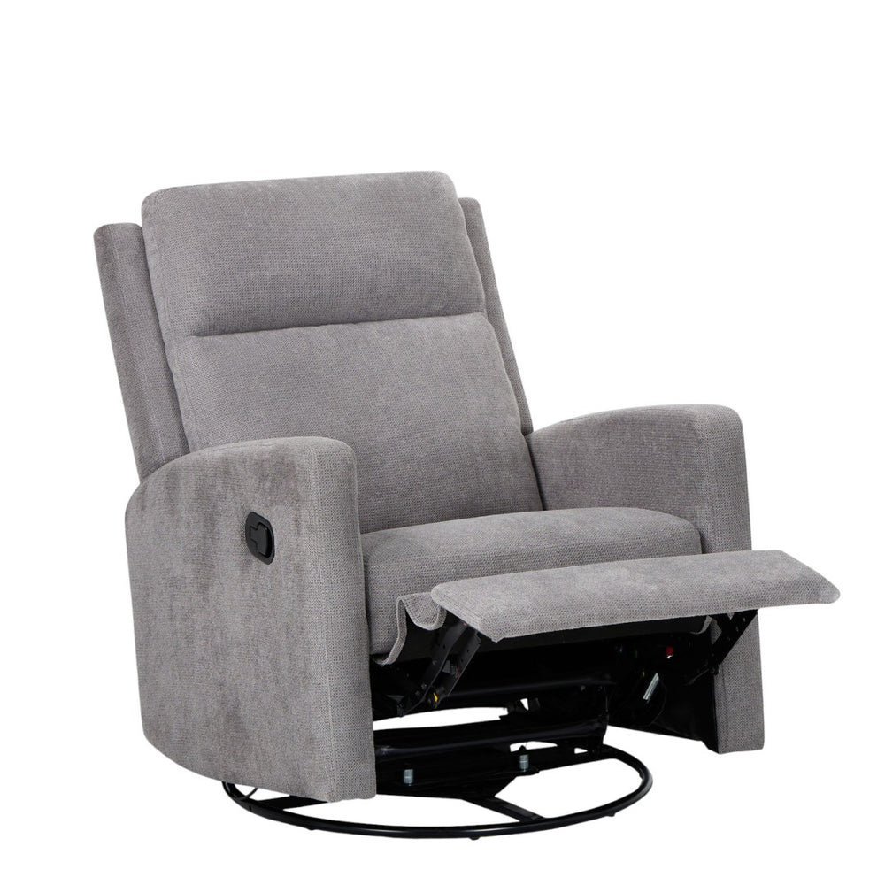 HomeRoots 36" Gray Faux Leather Recliner with USB, Massage & Heat – Perfect for Living Rooms & Cozy Naps! 718750