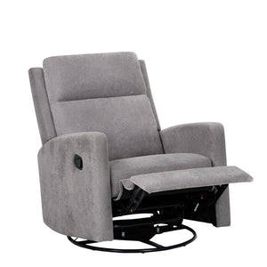 HomeRoots 36" Gray Faux Leather Recliner with USB, Massage & Heat – Perfect for Living Rooms & Cozy Naps! 718750
