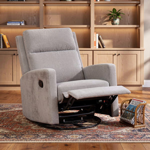 HomeRoots 36" Gray Faux Leather Recliner with USB, Massage & Heat – Perfect for Living Rooms & Cozy Naps! 718750