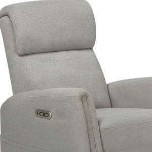HomeRoots 36" White Faux Leather Manual Recliner - Stylish Comfort Chair with Storage for Modern Spaces 718751