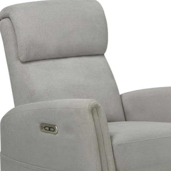 HomeRoots 36" White Faux Leather Manual Recliner - Stylish Comfort Chair with Storage for Modern Spaces 718751