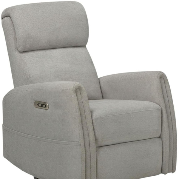 HomeRoots 36" White Faux Leather Manual Recliner - Stylish Comfort Chair with Storage for Modern Spaces 718751