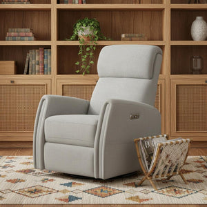 HomeRoots 36" White Faux Leather Manual Recliner - Stylish Comfort Chair with Storage for Modern Spaces 718751