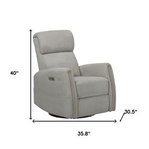 HomeRoots 36" White Faux Leather Manual Recliner - Stylish Comfort Chair with Storage for Modern Spaces 718751