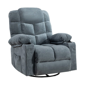 HomeRoots 37" Gray Faux Leather Heated Massage Lift Recliner with USB Port - Ultimate Comfort & Support! 718755