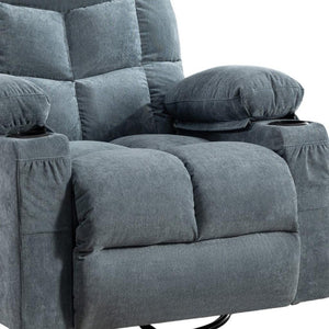 HomeRoots 37" Gray Faux Leather Heated Massage Lift Recliner with USB Port - Ultimate Comfort & Support! 718755