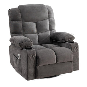 HomeRoots 37" Brown Faux Leather Heated Massage Lift Recliner with USB - Comfort, Support, and Style Combined! 718756