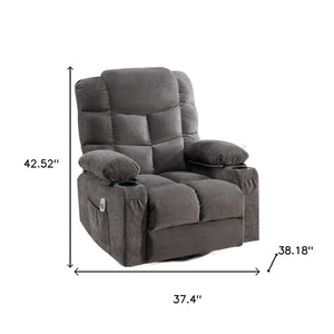 HomeRoots 37" Brown Faux Leather Heated Massage Lift Recliner with USB - Comfort, Support, and Style Combined! 718756
