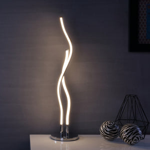 HomeRoots 17" Sleek Silver LED Table Lamp - Modern Design for Ambient Lighting, Perfect for Any Room Decor 718760