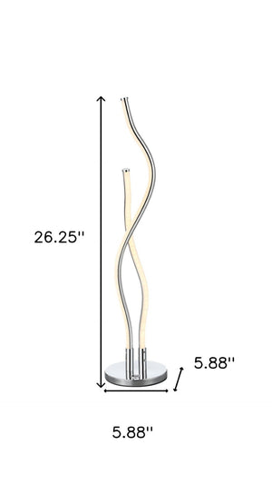 HomeRoots 17" Sleek Silver LED Table Lamp - Modern Design for Ambient Lighting, Perfect for Any Room Decor 718760