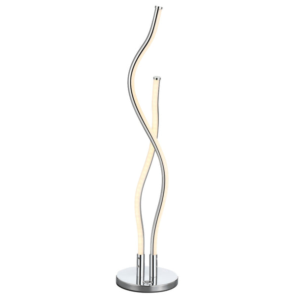 HomeRoots 17" Sleek Silver LED Table Lamp - Modern Design for Ambient Lighting, Perfect for Any Room Decor 718760