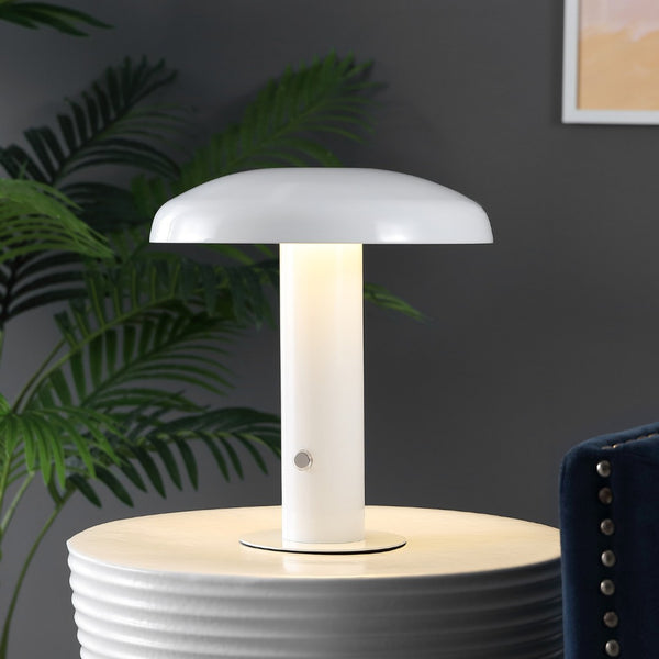 HomeRoots 11" Forest Green USB Table Lamp with Globe Shade - Modern LED Lighting & Built-in Charging Port 718785