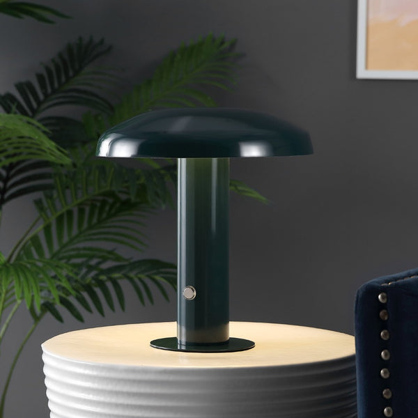 HomeRoots Set of Two 10" Black Round USB Table Lamps with Globe Shades - Modern LED Lighting for Any Space 718800