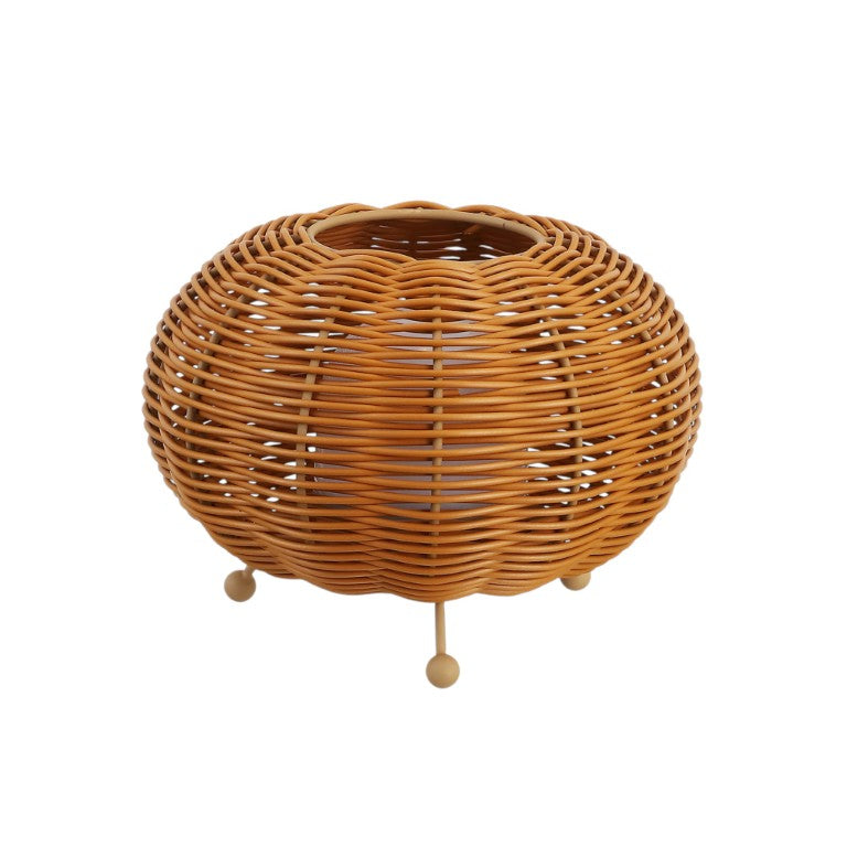 HomeRoots Set of Two Brown Lantern Style Usb Powered Table Lamps with Spherical Glass Shades 718804