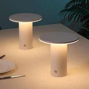 HomeRoots Set of Two 8" Clear USB Table Lamps - Modern LED Lighting with Touch Control & USB Charging Port 718807