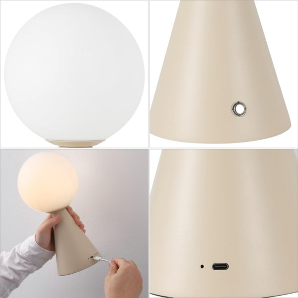 Set of Two Lighthouse Glass Table Lamps with Usb Port for Coastal Bedroom Decor