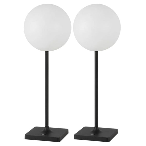 HomeRoots Set of Two Modern Black Table Lamps with Built-in Usb Charging Port for Bedside 718820