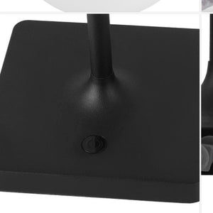 Set of Two Modern Black Table Lamps with Built-in Usb Charging Port for Bedside