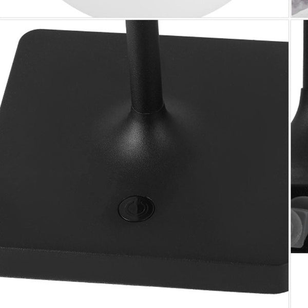 Set of Two Modern Black Table Lamps with Built-in Usb Charging Port for Bedside