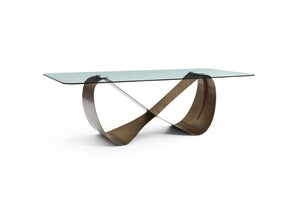 HomeRoots 94" Contemporary Black, White & Bronze Ceramic Dining Table with Cross-Leg Metal Base for 8 Guests 718894