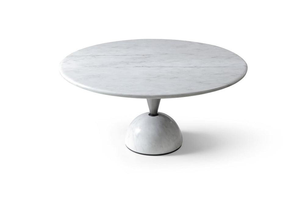HomeRoots 60 Inch Round Marble Top Dining Table with Stainless Steel Pedestal Base 718897