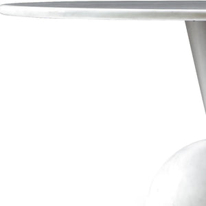 60 Inch Round Marble Top Dining Table with Stainless Steel Pedestal Base