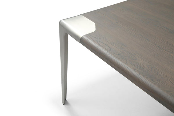 118 Inch Grand Dining Table Blending Wood Craftsmanship with Stainless Steel Elegance