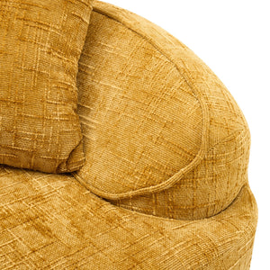 English Elm Yellow Curved Two-Person Compressed Sofa with Chenille Fabric, Spring Support, 2 Pillows, No-Assembly W3612P350748