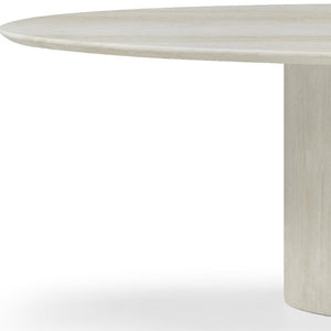 95 Inch Oval Beige Marble Top Dining Table with Sculptural Pedestal Base Seats Ten