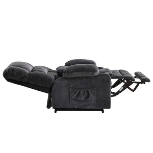 HomeRoots 38" Blue Tufted Velvet Heated Massage Lift Recliner - Comfort, USB Charging & Easy Mobility Support 718903