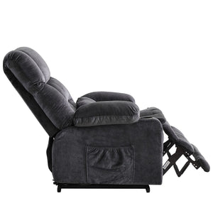 HomeRoots 38" Blue Tufted Velvet Heated Massage Lift Recliner - Comfort, USB Charging & Easy Mobility Support 718903