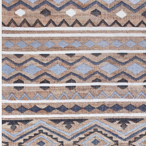 HomeRoots 4' X 6' Blue and Beige Hand-Woven Jute Area Rug - Eco-Friendly Coastal Charm for Every Room 718973