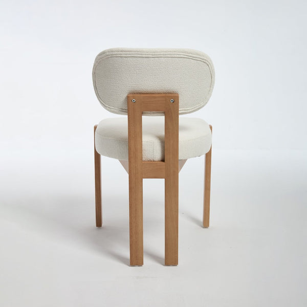 English Elm Wooden Wingback Dining Chairs Chenille Upholstered Farmhouse Set for Kitchen Comfort Beige W3244P316072