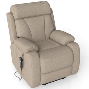 English Elm Power Lift Recliner Chair Velvet Upholstered Senior Assist Motorized Living Room Seat W1028S00061