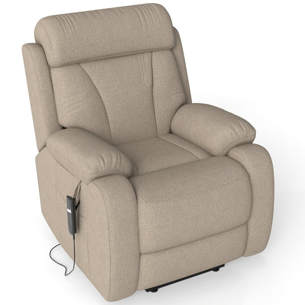English Elm Power Lift Recliner Chair Velvet Upholstered Senior Assist Motorized Living Room Seat W1028S00061