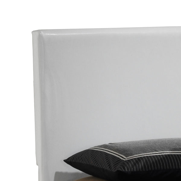 English Elm Elegant Velvet Full Bed Frame with Sturdy Support, Transitional Design, Easy Assembly, Modern Appeal White 4 L x 33 W x 65 H B078108090