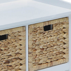 English Elm Beige Rustic Rattan Storage Bench with 3 Drawers for Entryway, Window Seat, Smooth Metal Glides, 43.5"Wide Beige B062P189198